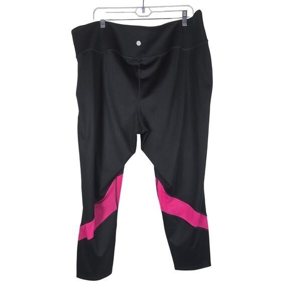 Lane Bryant Livi Active Black Pink Stripped Hiking Women's Leggings 26/28 - Picture 2 of 4
